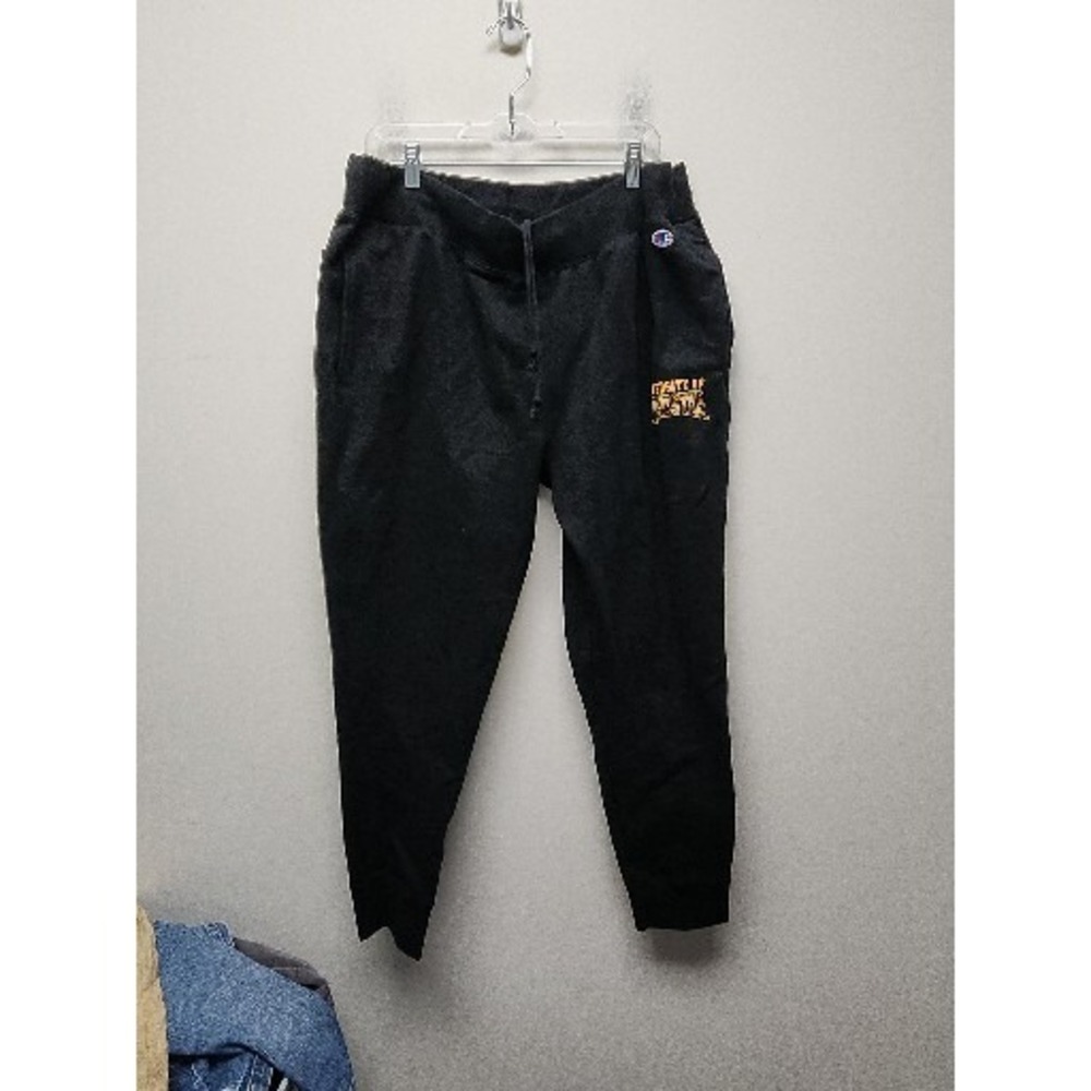 Champion Sweatpants Womens Black Reverse Weave Joggers Pockets Elastic Waist 2XL
